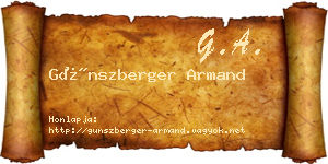 Günszberger Armand névjegykártya