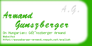 armand gunszberger business card